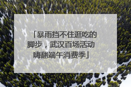 暴雨挡不住逛吃的脚步，武汉百场活动嗨翻端午消费季