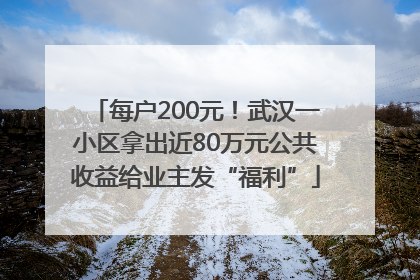 每户200元！武汉一小区拿出近80万元公共收益给业主发“福利”