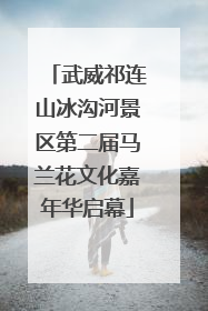 武威祁连山冰沟河景区第二届马兰花文化嘉年华启幕