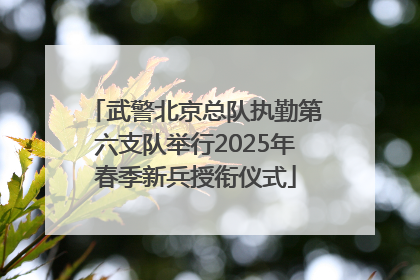 武警北京总队执勤第六支队举行2025年春季新兵授衔仪式