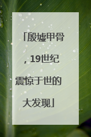 殷墟甲骨，19世纪震惊于世的大发现