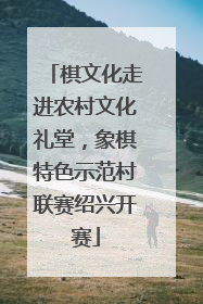 棋文化走进农村文化礼堂，象棋特色示范村联赛绍兴开赛