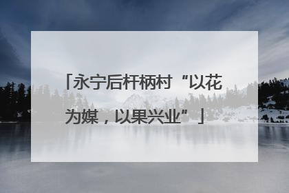 永宁后杆柄村“以花为媒，以果兴业”
