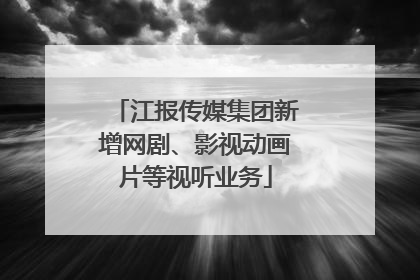 江报传媒集团新增网剧、影视动画片等视听业务