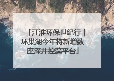 江淮环保世纪行｜环巢湖今年将新增数座深井控藻平台
