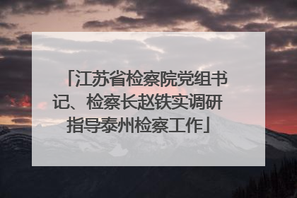 江苏省检察院党组书记、检察长赵铁实调研指导泰州检察工作