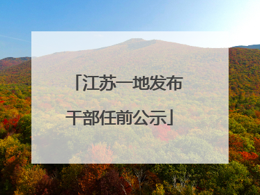 江苏一地发布干部任前公示