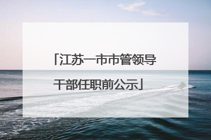 江苏一市市管领导干部任职前公示