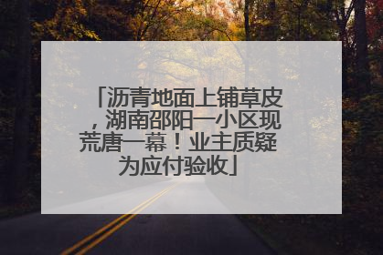 沥青地面上铺草皮，湖南邵阳一小区现荒唐一幕！业主质疑为应付验收