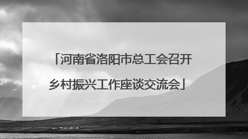 河南省洛阳市总工会召开乡村振兴工作座谈交流会