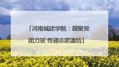 河南城建学院：凝聚党团力量 传递志愿温情