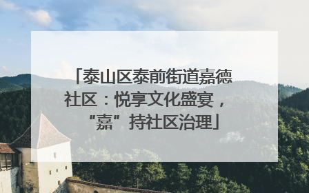 泰山区泰前街道嘉德社区：悦享文化盛宴，“嘉”持社区治理