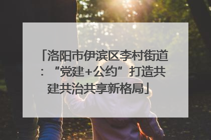 洛阳市伊滨区李村街道：“党建+公约”打造共建共治共享新格局