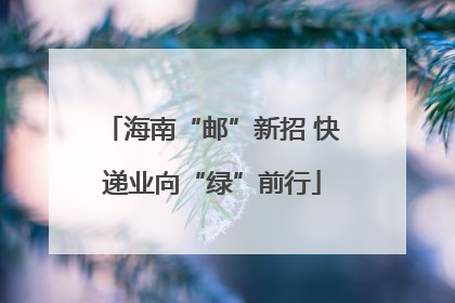 海南“邮”新招 快递业向“绿”前行