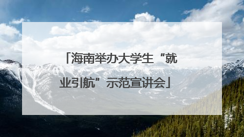 海南举办大学生“就业引航”示范宣讲会