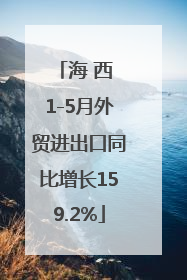 海 西 1-5月外贸进出口同比增长159.2%