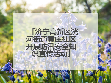 济宁高新区洸河街道黄庄社区开展防汛安全知识宣传活动
