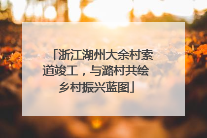 浙江湖州大余村索道竣工，与潞村共绘乡村振兴蓝图