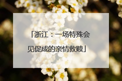 浙江：一场特殊会见促成的亲情救赎