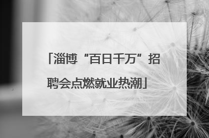 淄博“百日千万”招聘会点燃就业热潮
