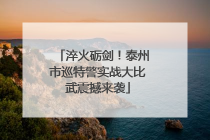 淬火砺剑！泰州市巡特警实战大比武震撼来袭