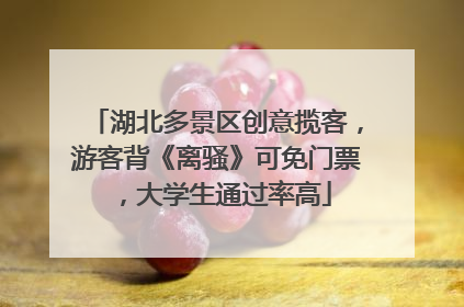 湖北多景区创意揽客，游客背《离骚》可免门票，大学生通过率高