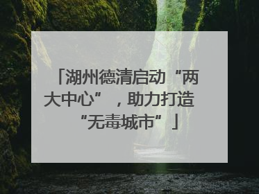 湖州德清启动“两大中心”，助力打造“无毒城市”
