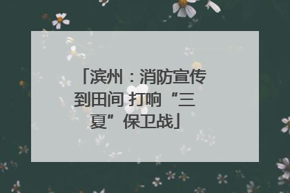 滨州：消防宣传到田间 打响“三夏”保卫战