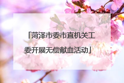 菏泽市委市直机关工委开展无偿献血活动