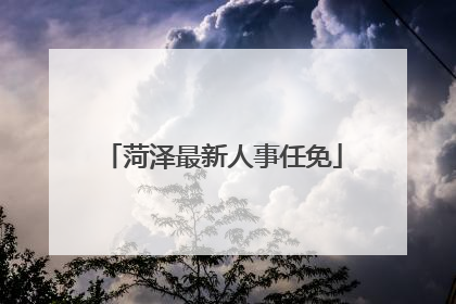 菏泽最新人事任免