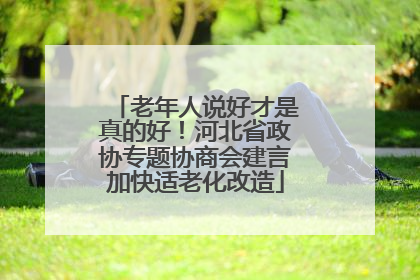 老年人说好才是真的好！河北省政协专题协商会建言加快适老化改造