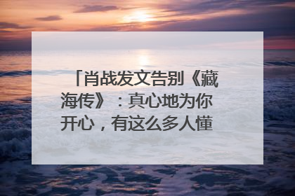 肖战发文告别《藏海传》：真心地为你开心，有这么多人懂你，导演回应“是否有第二季”