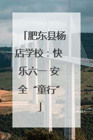 肥东县杨店学校：快乐六一 安全“童行”