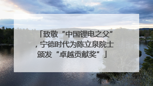 致敬“中国锂电之父”，宁德时代为陈立泉院士颁发“卓越贡献奖”