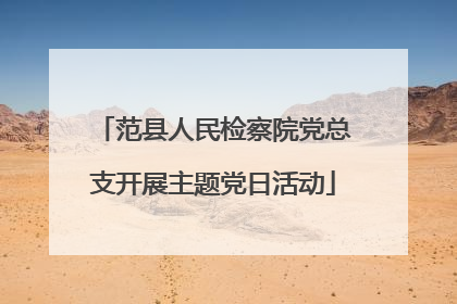 范县人民检察院党总支开展主题党日活动