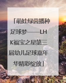 萌娃绿茵播种足球梦——LHK福宝之星第三届幼儿足球嘉年华精彩绽放