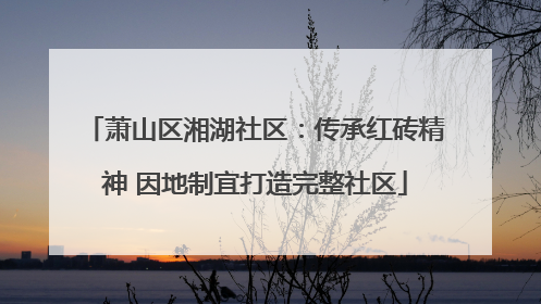 萧山区湘湖社区：传承红砖精神 因地制宜打造完整社区