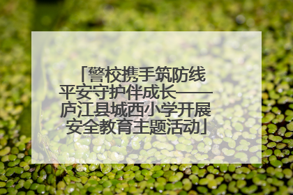 警校携手筑防线 平安守护伴成长——庐江县城西小学开展安全教育主题活动