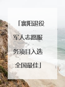 襄阳退役军人志愿服务项目入选全国最佳