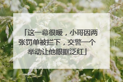 这一幕很暖，小哥因两张罚单被拦下，交警一个举动让他眼眶泛红