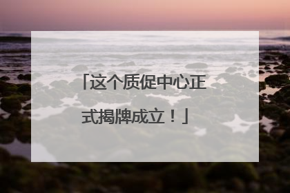 这个质促中心正式揭牌成立！