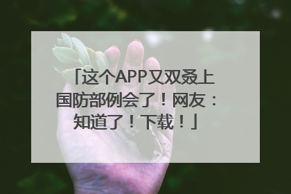 这个APP又双叒上国防部例会了！网友：知道了！下载！