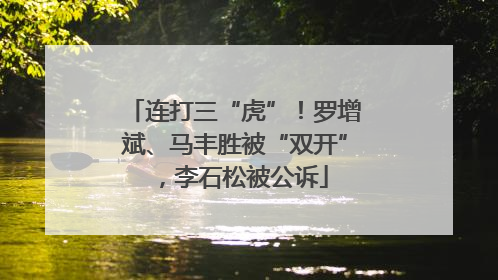 连打三“虎”！罗增斌、马丰胜被“双开”，李石松被公诉