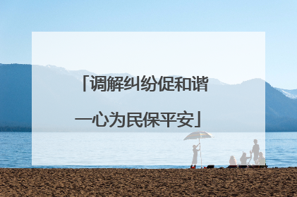 调解纠纷促和谐 一心为民保平安