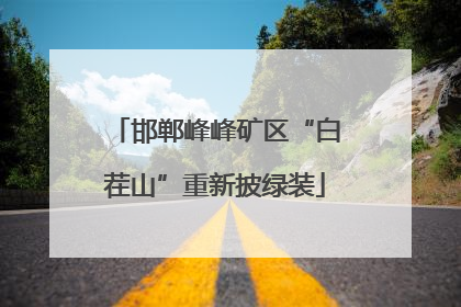 邯郸峰峰矿区“白茬山”重新披绿装