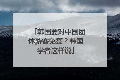 韩国要对中国团体游客免签？韩国学者这样说
