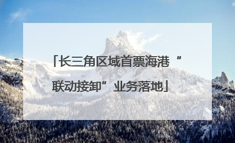 长三角区域首票海港“联动接卸”业务落地