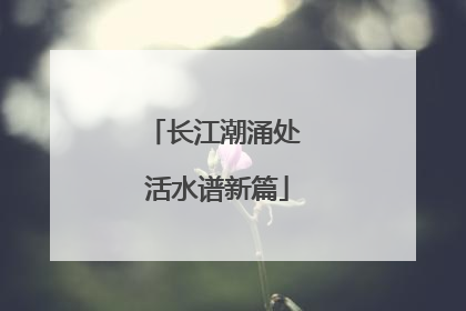 长江潮涌处 活水谱新篇