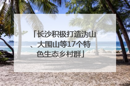 长沙积极打造沩山、大围山等17个特色生态乡村群