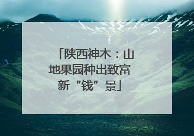 陕西神木：山地果园种出致富新“钱”景